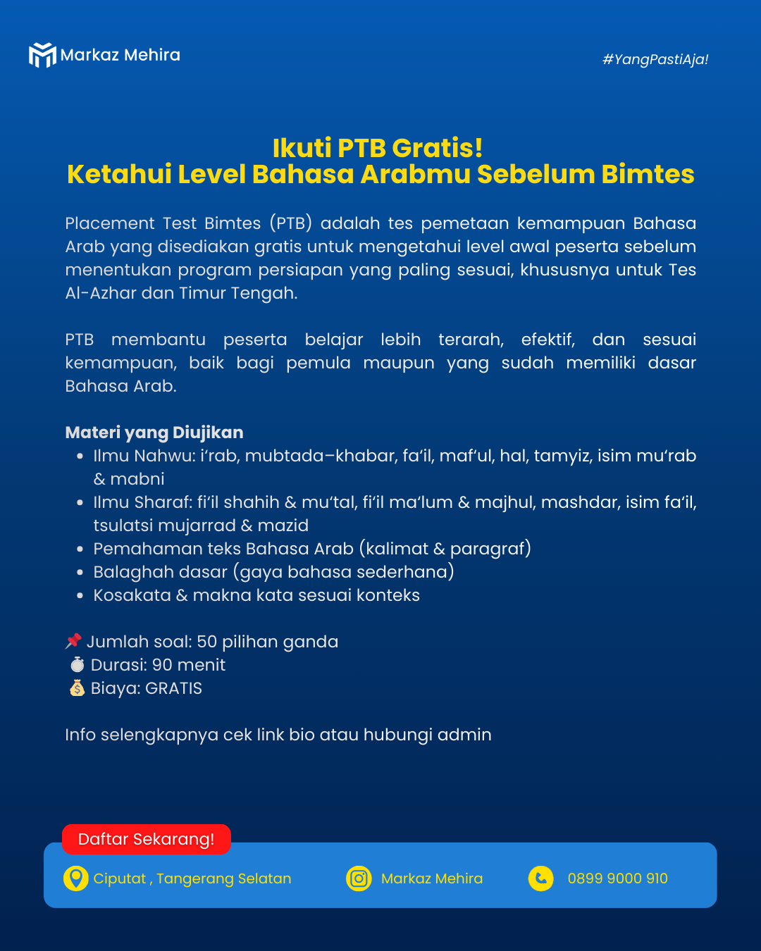 Placement Test Bimtes (PTB) Gratis