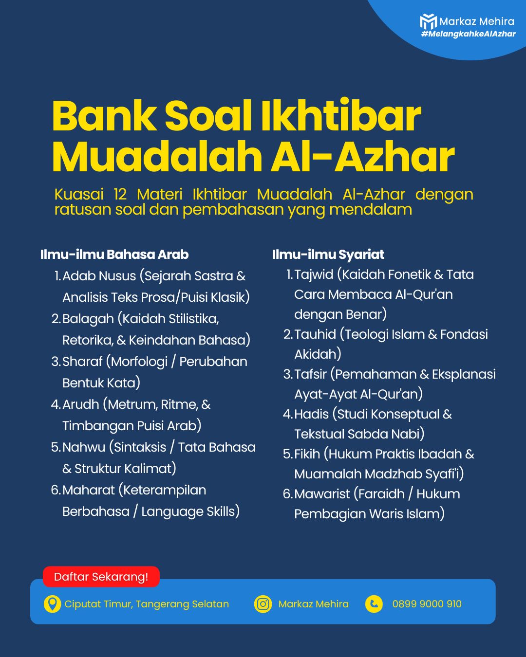 Bank Soal Ikhtibar Muadalah Al-Azhar